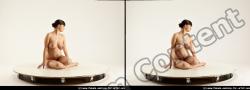 Nude Woman White Sitting poses - ALL Pregnant long brown Sitting poses - simple 3D Stereoscopic poses Pinup